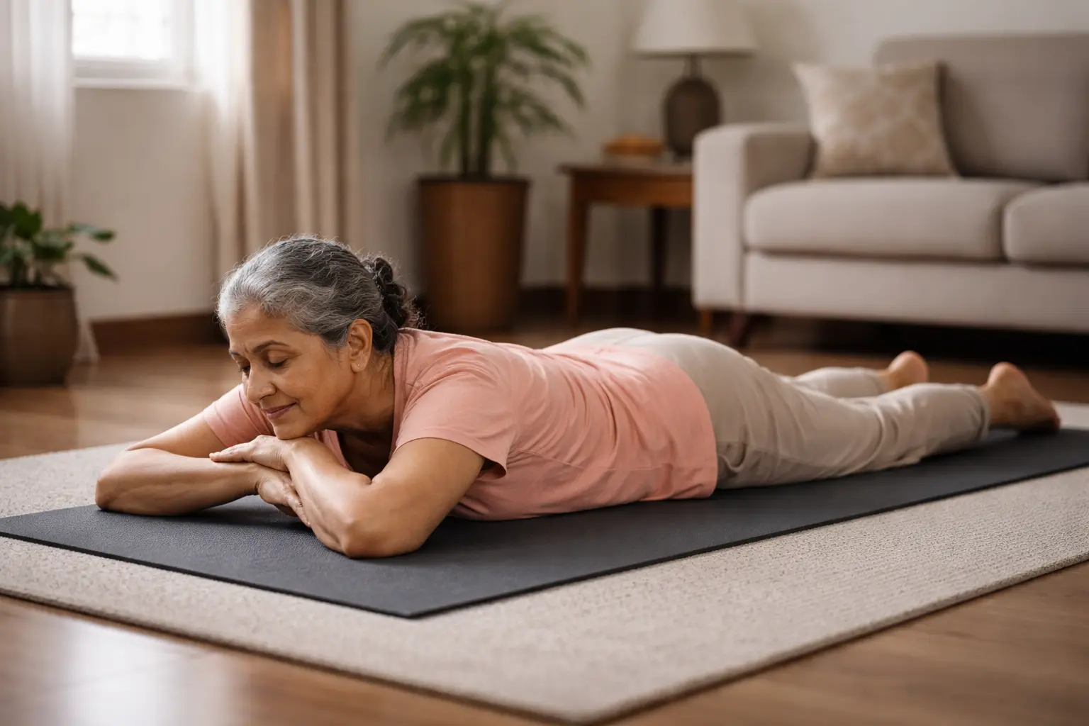 Gentle yoga to reduce joint stiffness and support sciatica comfort
